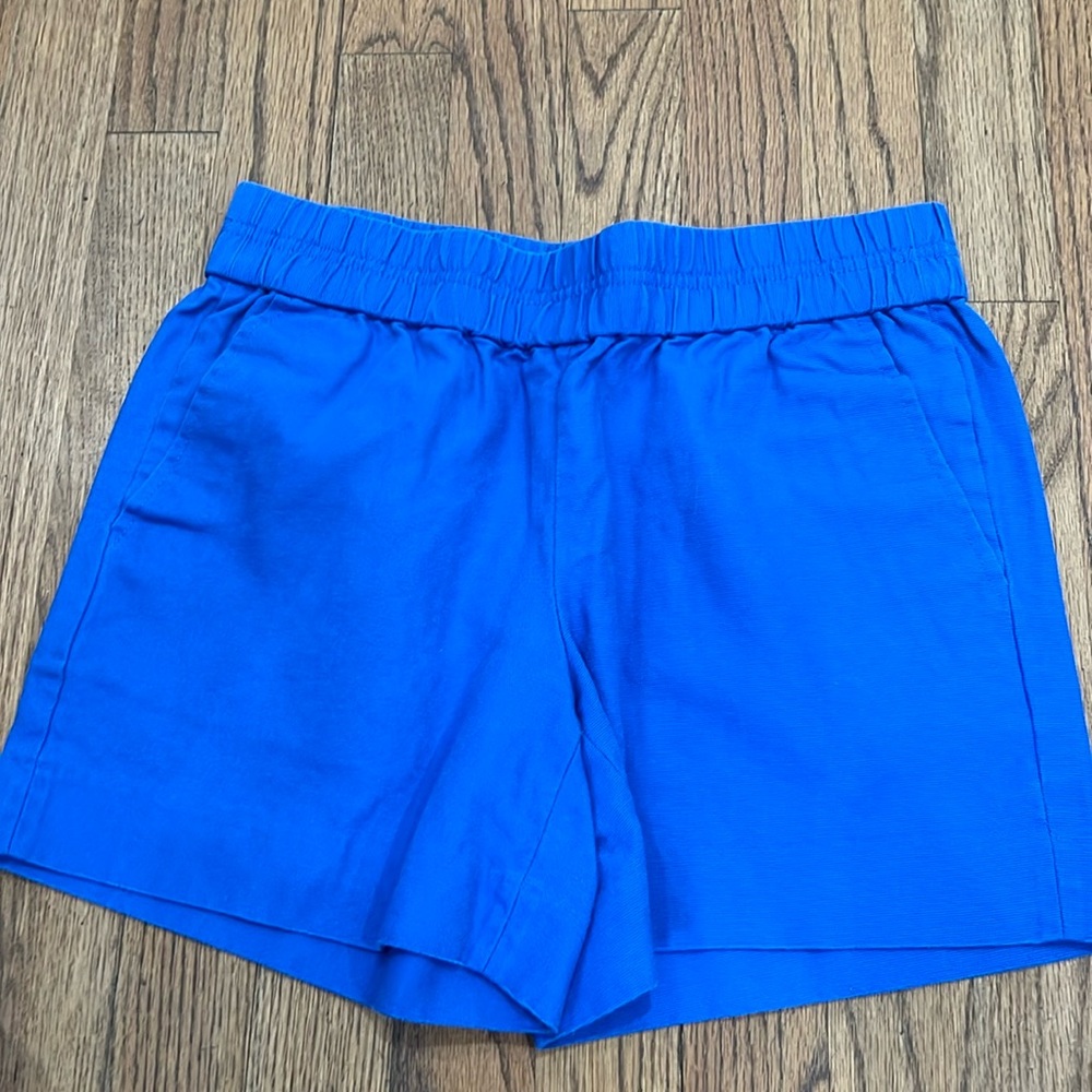 JCrew J Crew women’s shorts royal blue elastic waist pull on pockets zero 0